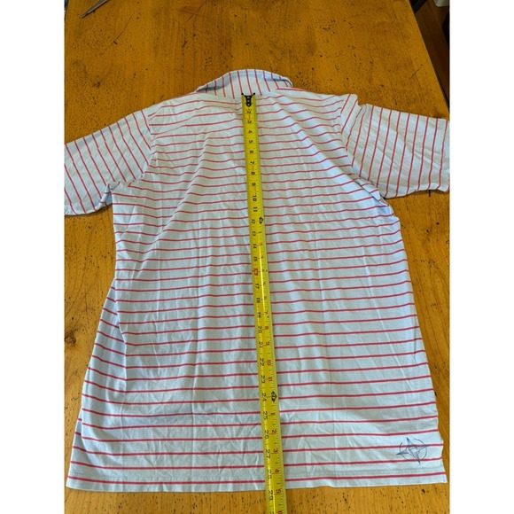 B. Draddy Sport Men's Large Short Sleeve Blue/pink  Striped Golf Polo Shirt - Picture 8 of 8